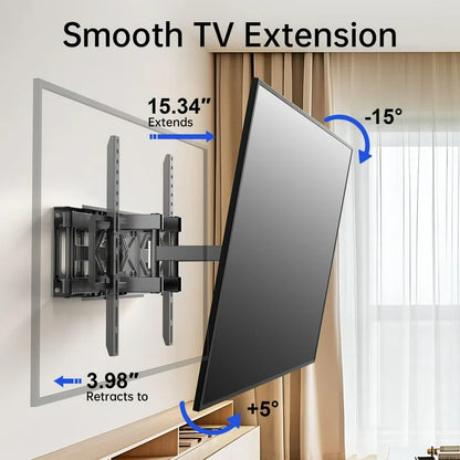 Full Motion Articulating TV Wall Mount Swivel Tilting Bracket Fit for 26-70 In Flat & Curved TVs
