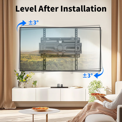 MountFTV Full Motion Swivel TV Wall Mount Bracket with Articulating Dual Arms for 26-70 inch Flat Curved TVs, Max 400x400mm, Hold up to 99 lbs,Fits 12″/16″ Wood Studs