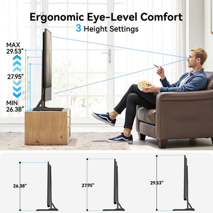 Universal Table Top TV Stand for 22 - 70 inch Flat Screen, LCD TVs Premium Height Adjustable Leg Stand Holds up to 110lbs