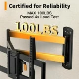 MountFTV Full Motion TV Wall Mount Bracket for Most 32-82 Inch TV，Max 600x400mm and 100lbs Corner TV Wall Mount Long Arm with 32.37” Extend Support Swivel, Tilt, Level Adjustment