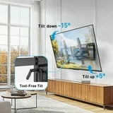 MountFTV Full Motion TV Wall Mount Bracket for 42-85 inch TVs up to 132 lbs, Swivel Articulating TV Mount, Max 600x400mm, Fits 12" 16" Wood Studs