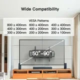 PERLESMITH Full Motion TV Mount Fits 50-90in with Swivel, Tilt, Articulating & Extend Max 800x400 mm, Holds up to 165 lbs